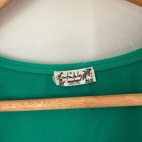 Free People NWOT Green Short Sleeve Bodysuit - Picture 4 of 6